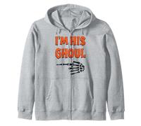 Im His Ghoul Im Her Boo Divertente Halloween Coppia Scheletro Mano Felpa con Cappuccio