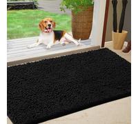 IM HOME Zerbino assorbente in ciniglia resistente, 76,2 x 121,9 cm, lavabile, per cani, antiscivolo, resistente, morbido, per ingresso, fango, patio, nero
