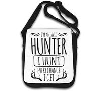 I'm Hunter I Hunt Every Chance I Get Antlers Graphic Borsa a tracolla bianca