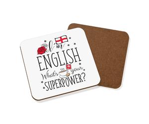 I'M Inglese What's Your Superpower Sottobicchiere - Inghilterra Supereroe Rugby