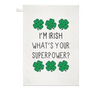 I'M Irlandese What's Your Superpower Trifoglio Strofinaccio - Irlanda Divertente