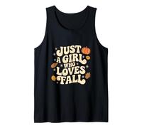 I'm just a girl who loves autunno retrò autunno zucche foglie Canotta