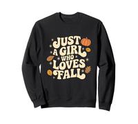 I'm just a girl who loves autunno retrò autunno zucche foglie Felpa