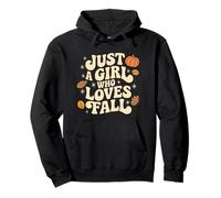 I'm just a girl who loves autunno retrò autunno zucche foglie Felpa con Cappuccio
