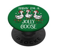 Im Just a Jolly Goose Christmas Silly Festive Goose on Loose PopSockets PopGrip Adesivo