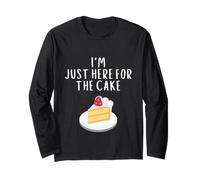 I'm Just Here for Cake Funny Wedding Meme Costume Cakes Maglia a Manica