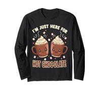 I'm Just Here For Hot Chocolate Marshmallow Cocoa Humor Maglia a Manica