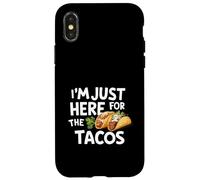 I'm Just Here for Tacos Funny Fiesta Style Mexican Food Tacos Custodia per iPhone X/XS