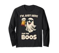 I'm Just Here for The Boos Funny Ghost Halloween Maglia a Manica