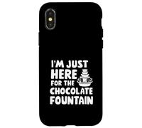 I'm Just Here for the Chocolate Fountain Dessert Dip Buffet Custodia per iPhone X/XS