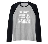 I'm Just Here for The Chocolate Fountain Dessert Dip Buffet Maglia con Maniche Raglan