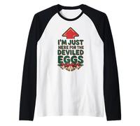 Im Just Here for The Deviled Eggs Xmas Funny Couple Matching Maglia con Maniche Raglan