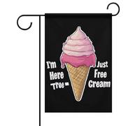 Im Just Here For The Free Ice Cream Garden Flag Yard Flag Double Face Garden Flag House Bandiere per Prato Patio Decorazione