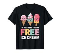I'm Just Here for the Free Ice Cream Kawaii Gelato Maglietta