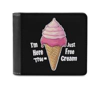 Im Just Here for The Free Ice Cream Portafoglio da uomo a due ante sottile porta carte di credito in pelle, Stile:, Taglia unica