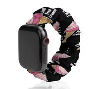 Im Just Here For The Free Ice Cream Scrunchie Cinturino di ricambio morbido elastico compatibile con Apple Watch, 38mm/40mm, Acciaio inossidabile, Nessuna pietra preziosa