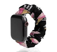 Im Just Here For The Free Ice Cream Scrunchie Cinturino di ricambio morbido elastico compatibile con Apple Watch, 42mm/44mm, Acciaio inossidabile, Nessuna pietra preziosa