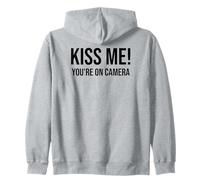Im Just Here for the Kiss Cam Show Kiss Me Youre On Camera Felpa con Cappuccio