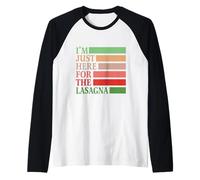 I'm Just Here for The Lasagna Vintage Funny Italian Food Maglia con Maniche Raglan