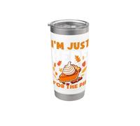 Im Just Here For The Pie Divertente Giorno del Ringraziamento Uomini Donne Bambini Bicchiere termico in acciaio inox doppia parete