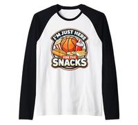 I'm Just Here for The Snacks Basket Fan Match Day Divertente Maglia con Maniche Raglan