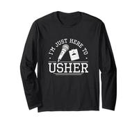 I'm Just Here To Usher Divertente Usher Apprezzamento Orgogliosi Ushers Maglia a Manica