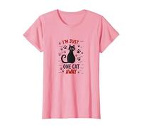 I'm Just One Cat Away - Divertente Amante degli Animali Maglietta, Donna, Rosa, L