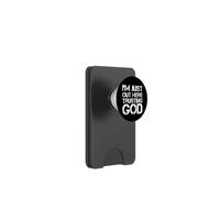 I'm Just Out Here Trusting God Christian Jesus Saying Citazione PopSockets PopWallet per MagSafe