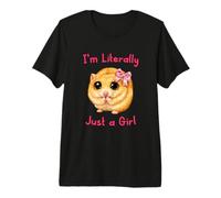 I'm Literally Just a Girl Cute Funny Hamster Big Eyes Meme Maglietta Premium