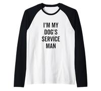 I'm My Dog's Service Man Funny Pet Amante Maglia con Maniche Raglan
