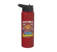 Im My Family Unpaid Tech Support Funny Technical Support Stainless Steel Insulated Water Bottle