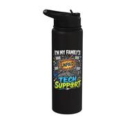Im My Family Unpaid Tech Support Funny Technical Support Stainless Steel Insulated Water Bottle