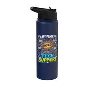 Im My Family Unpaid Tech Support Funny Technical Support Stainless Steel Insulated Water Bottle