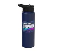 Im My Family Unpaid Tech Support Funny Technical Support Stainless Steel Insulated Water Bottle