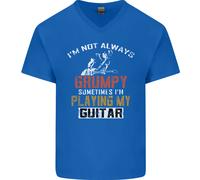 Im Non Always Grumpy Chitarra Divertente Chitarrista Uomo Scollo A V Cotone