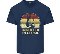 Im Non Vecchio Classico Chitarra Rock N Rotolo Punk Uomo V-Neck Cotone T-Shirt