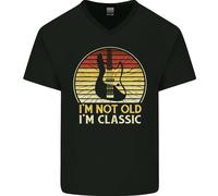 Im Non Vecchio Classico Chitarra Rock N Rotolo Punk Uomo V-Neck Cotone T-Shirt