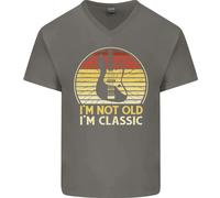 Im Non Vecchio Classico Chitarra Rock N Rotolo Punk Uomo V-Neck Cotone T-Shirt
