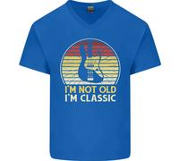 Im Non Vecchio Classico Chitarra Rock N Rotolo Punk Uomo V-Neck Cotone T-Shirt