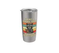 I'm Not A Control Freak Raccoon Fun Facing It Wrong Sarcastico Bicchiere termico in acciaio inox doppia parete