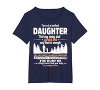 I'm Not a Perfect Daughter But My Crazy Dad Loves Me Maglietta, Donna Plus-Size, Navy, 4X