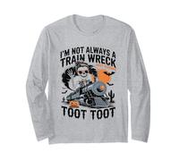 I'm Not Always A Train Wreck Just Kidding Halloween Skeleton Maglia a Manica