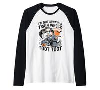 I'm Not Always A Train Wreck Just Kidding Halloween Skeleton Maglia con Maniche Raglan
