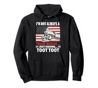 I'm Not Always A Train Wreck Locomotiva Bandiera Americana Retro Felpa con Cappuccio