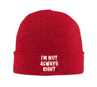 I'm Not Always Right But I'm Never Wrong Berretti in Maglia Elasticizzata Berretto A Maglia Slouchy Cappello Invernale per Ciclismo Arrampicata Sci