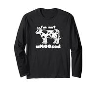 I'm Not Amoosed Divertente Sarcastico Mucca Pun Farmer Protest Maglia a Manica