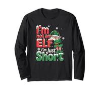 I'm Not An Elf I'm Just Short Elf Citazione Elfo Natale Divertente Maglia a Manica