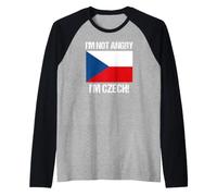 I'm Not Angry Repubblica Ceca Bandiera Ceca-Americana Maglia con Maniche Raglan