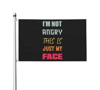 I'M Not Angry This Is Just My Face Bandiera Bandiera Decorativa Appendere Striscione Da Giardino Doppia Faccia Per Interni Domestiche Patio 3X5 Ft