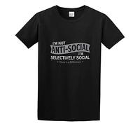 I'm Not Anti Social. I'm Selectively Social. Men Simple Tshirt Black XXL